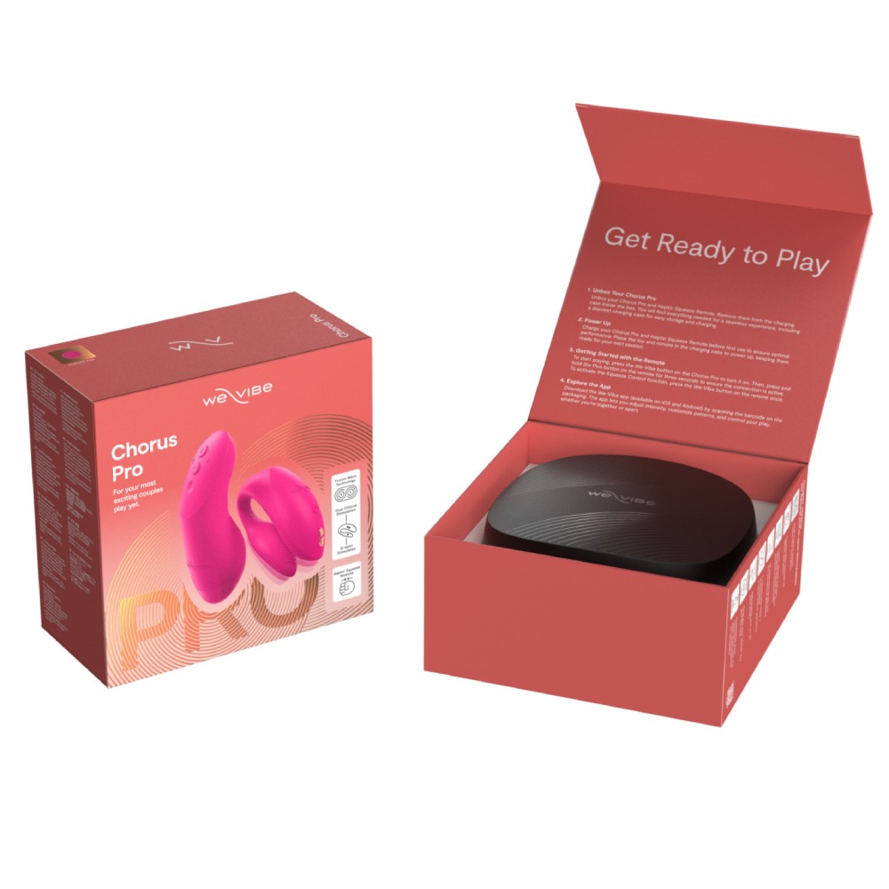 Игрушки для пар - Вибратор для пар We-Vibe Chorus Pro Electric Pink с пультом и приложением, розовый 25