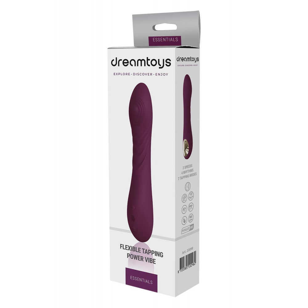  - Вибратор гибкий с пульсацией Dream Toys Essentials Tapping Power Vibе, фиолетовый 4