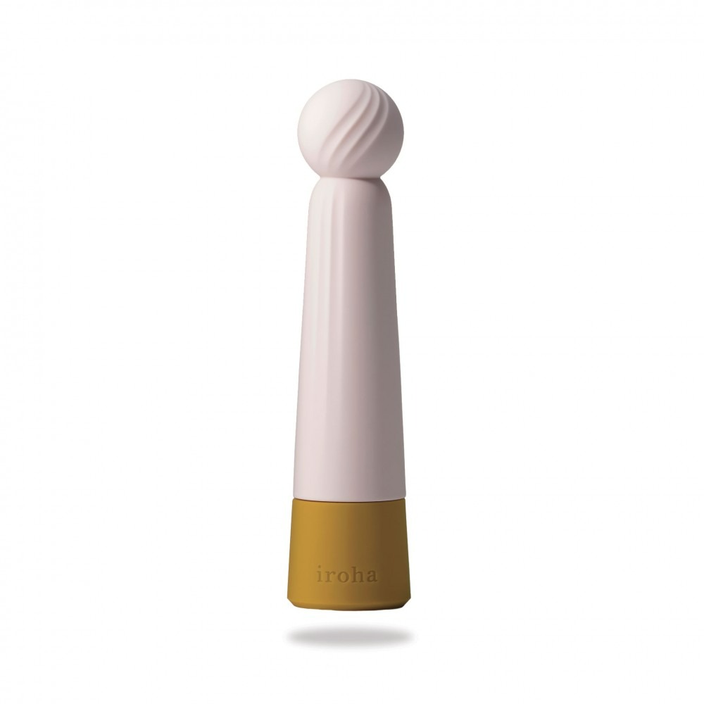 Секс игрушки - Вибратор Микрофон с гибкой головкой Rin Akane Iroha, силиконовый, бело-желтый, 15 х 3.5 см