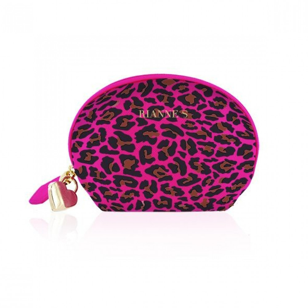 Секс игрушки - Вибратор мини-микрофон Rianne S Essentials Lovely Leopard Mini Wand в сумочке, фиолетовый 1