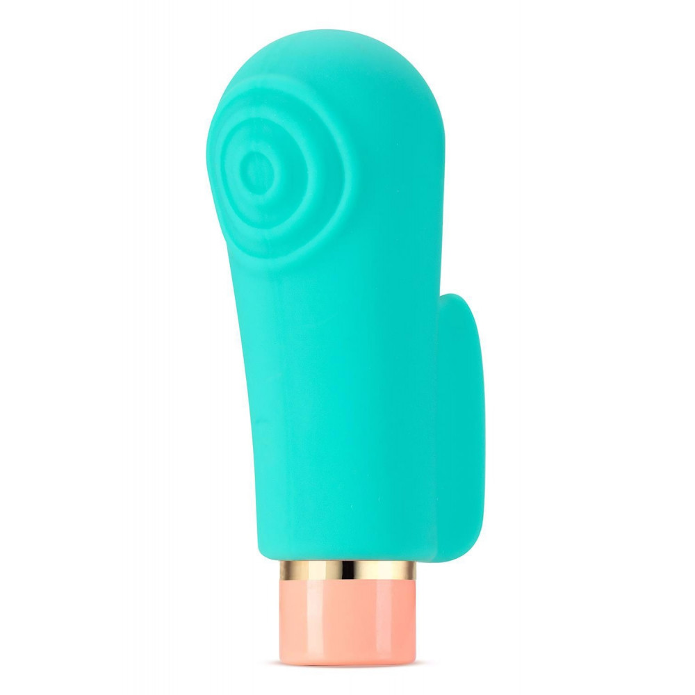 Секс игрушки - Вибратор на палец с рельефом Aria Blush, силиконовый, бирюзовый 4