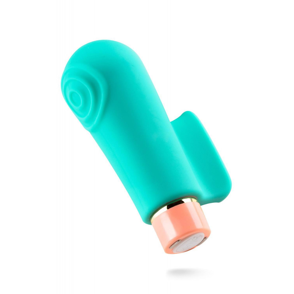 Секс игрушки - Вибратор на палец с рельефом Aria Blush, силиконовый, бирюзовый