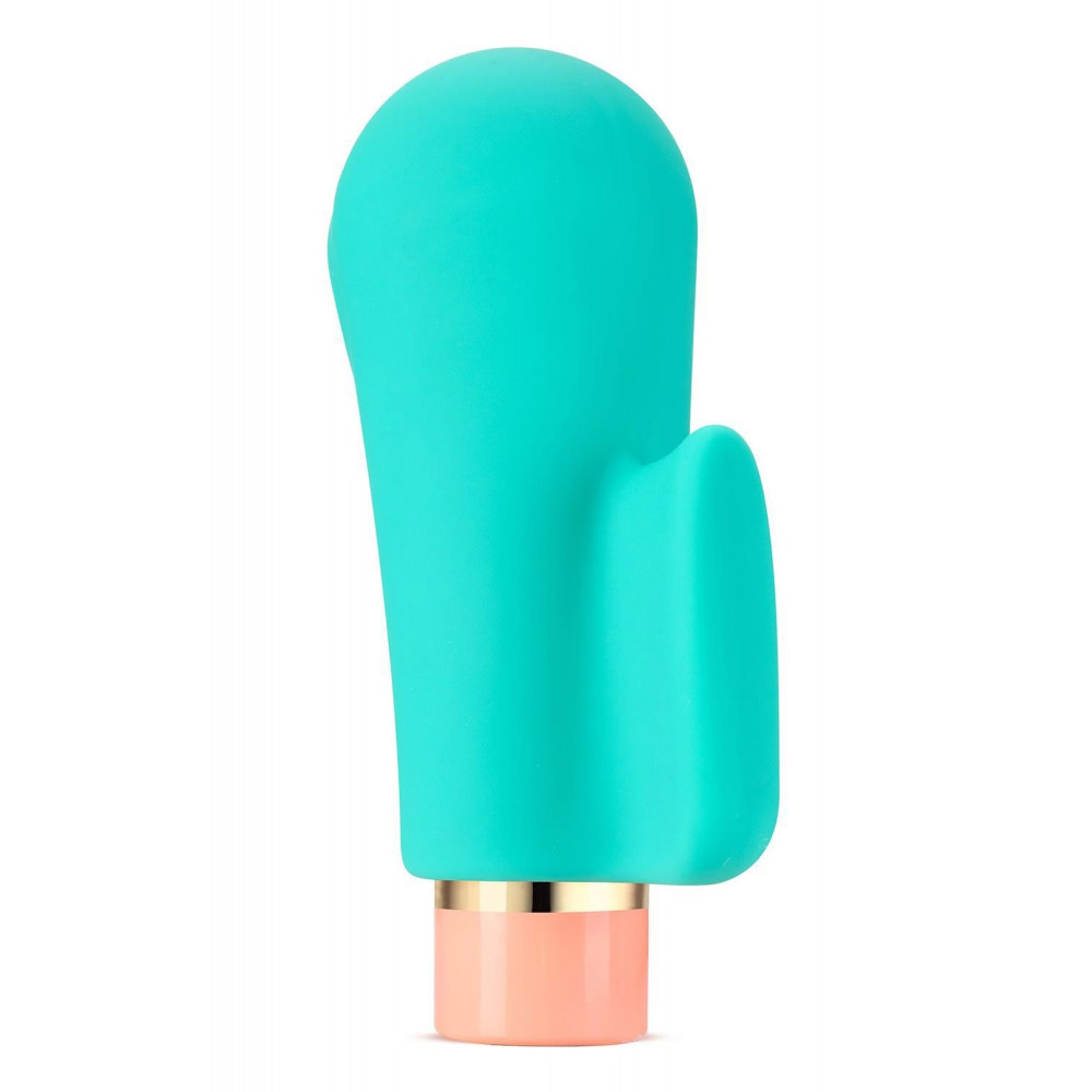 Секс игрушки - Вибратор на палец с рельефом Aria Blush, силиконовый, бирюзовый 3