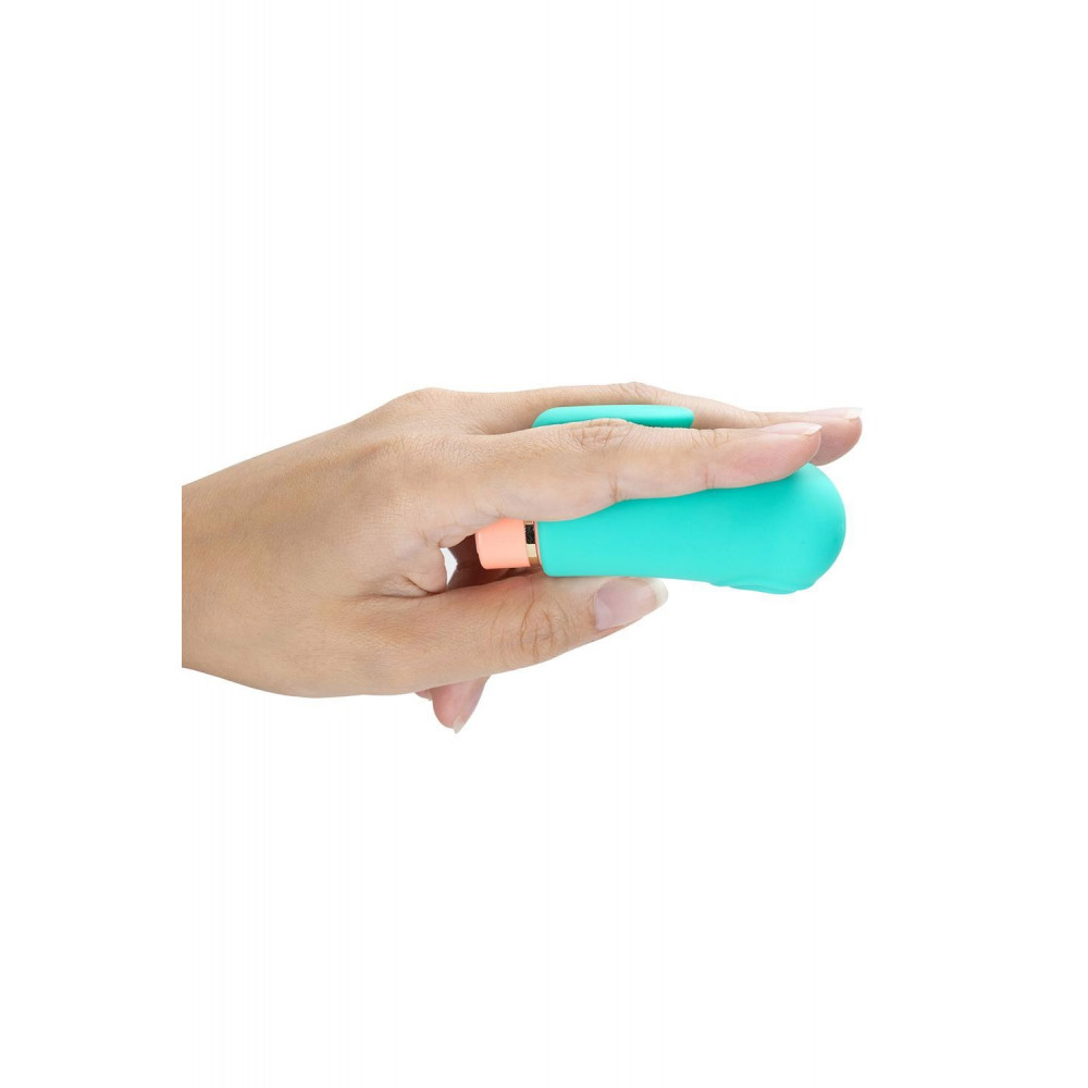 Секс игрушки - Вибратор на палец с рельефом Aria Blush, силиконовый, бирюзовый 2
