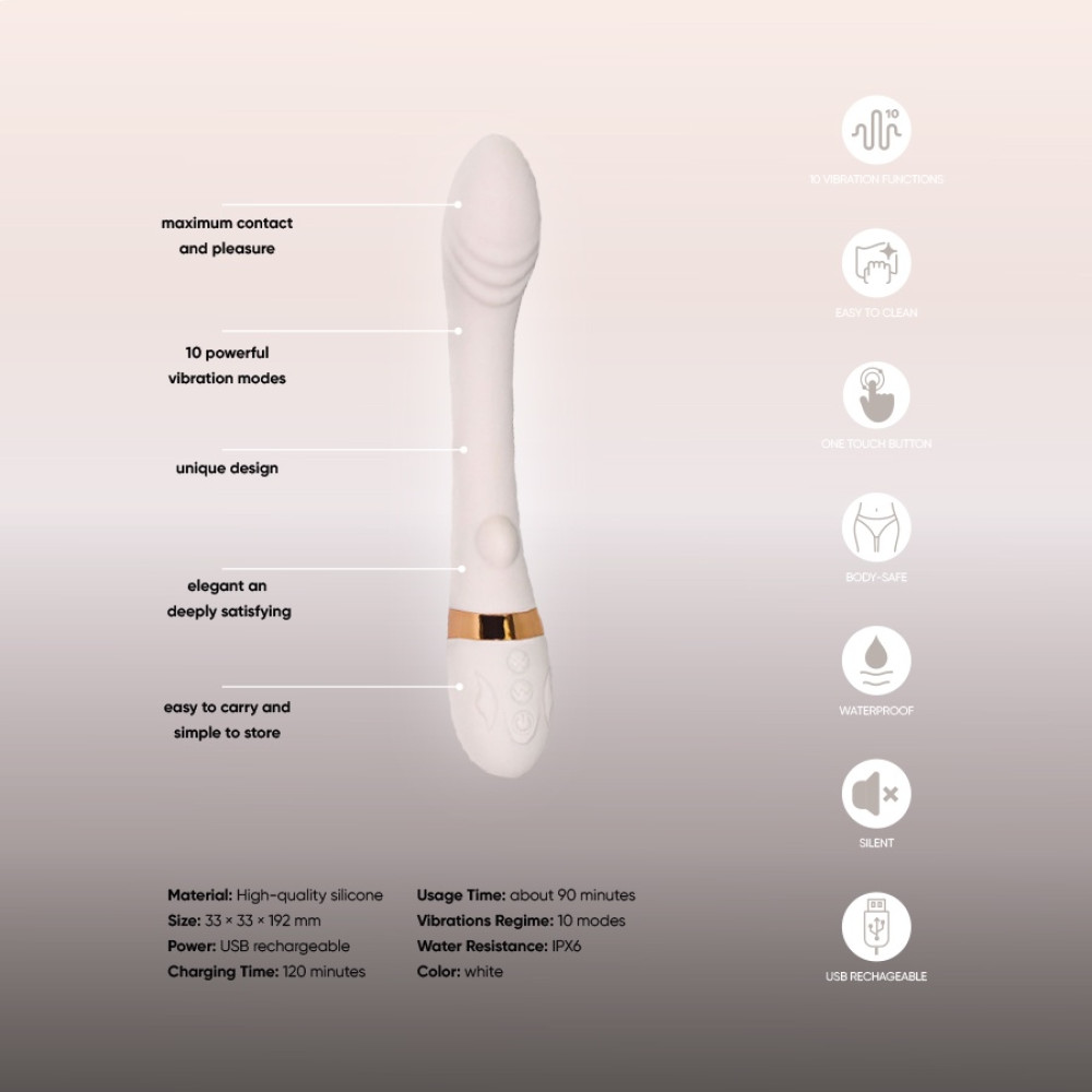 Разное - Вибратор Sweet Em 0046F для точки G с подогревом, молочный 4