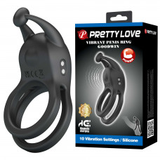 Кільце ерекційне Pretty Love - Goodwin Vibrating Double Penis Ring, BI-210222