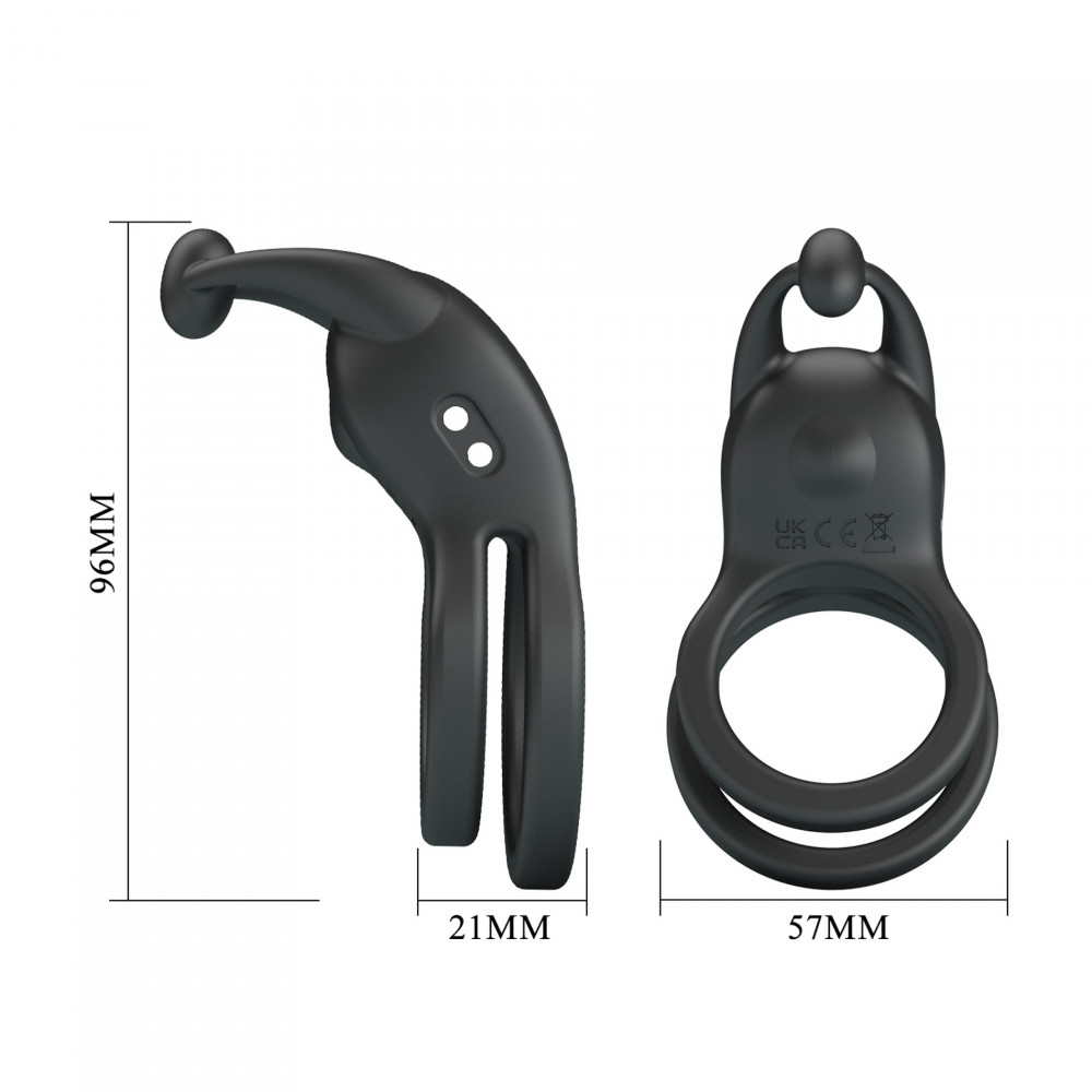  - Кільце ерекційне Pretty Love - Goodwin Vibrating Double Penis Ring, BI-210222 6