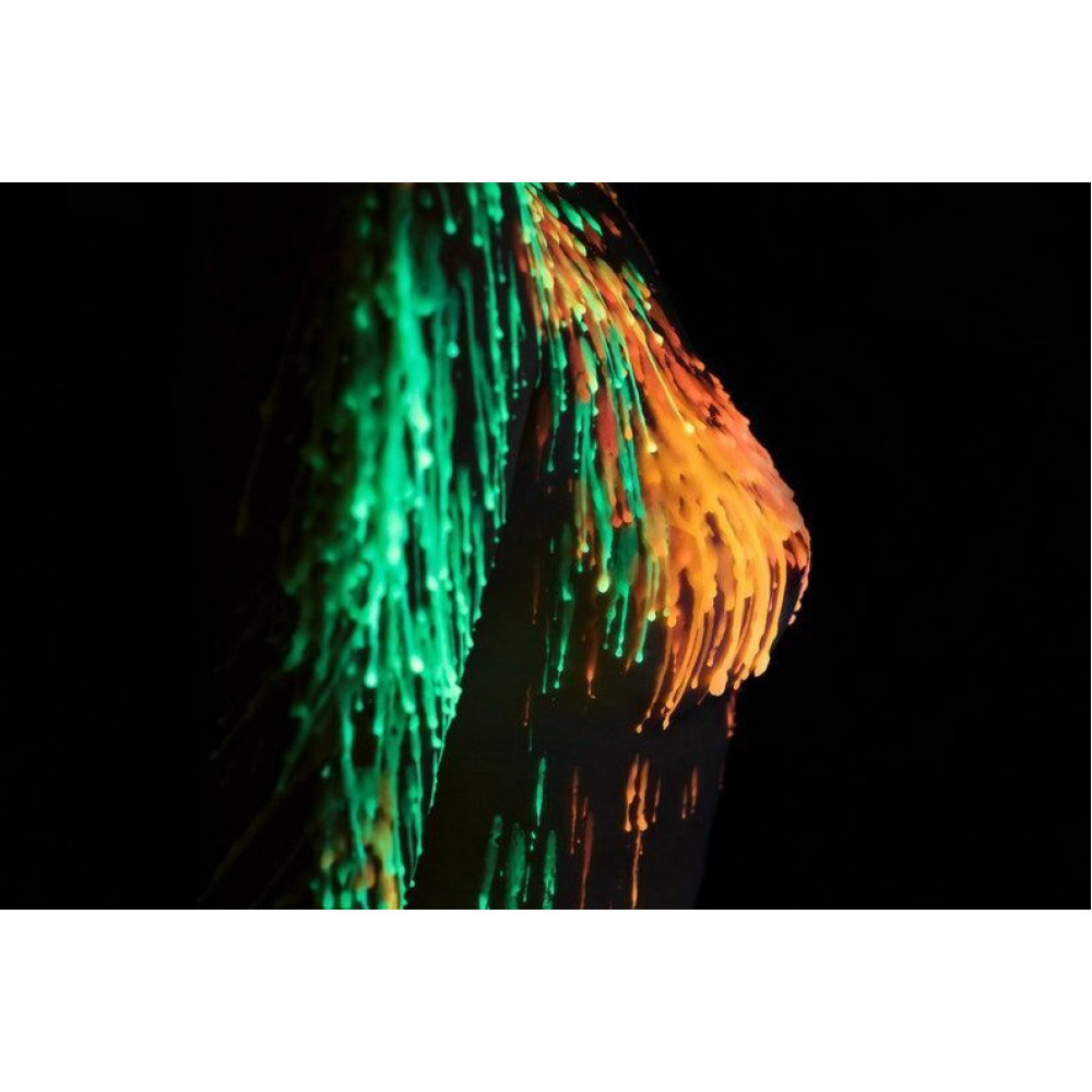 БДСМ аксессуары - Зеленая свеча восковая Art of Sex size M 15 см низкотемпературная, люминесцентная 2
