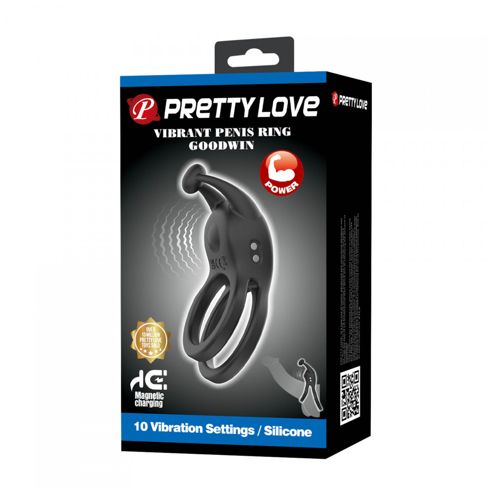  - Кільце ерекційне Pretty Love - Goodwin Vibrating Double Penis Ring, BI-210222 9