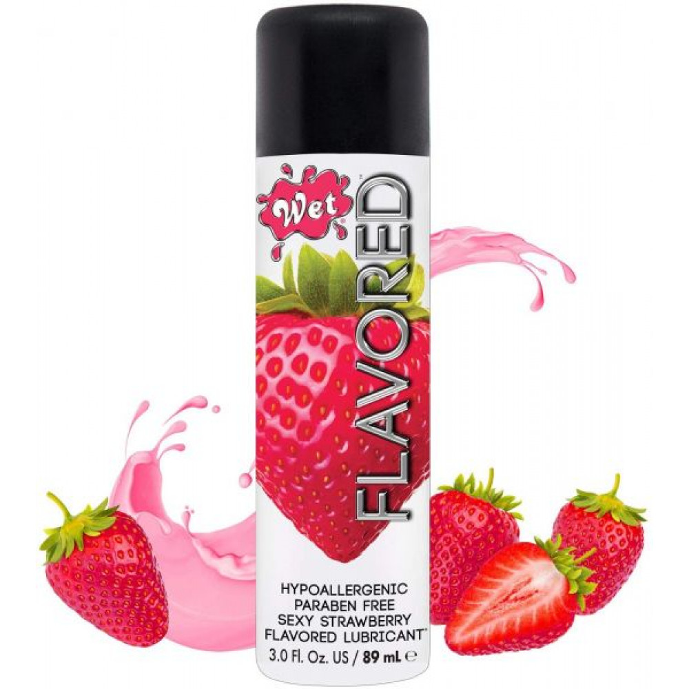 Пробники - ПРОБНИК Лубрикант Wet Flavored Sexy Strawberry (сочная клубника) 10 мл 2