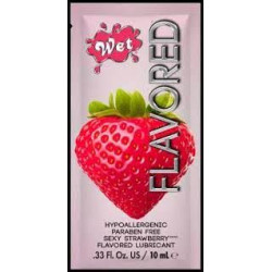 ПРОБНИК Лубрикант Wet Flavored Sexy Strawberry (сочная клубника) 10 мл