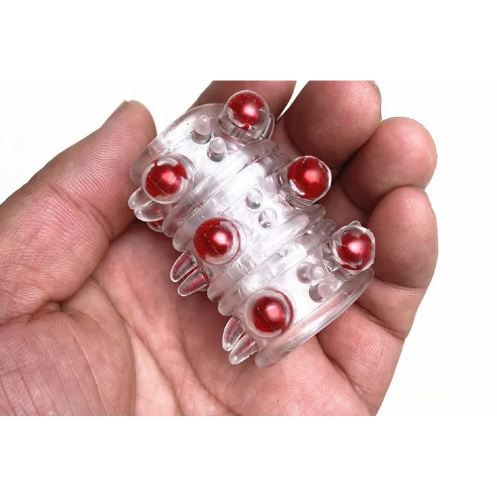 Разное - Насадка стимулирующая AR028-03 Red, ( 1 шт ) 2