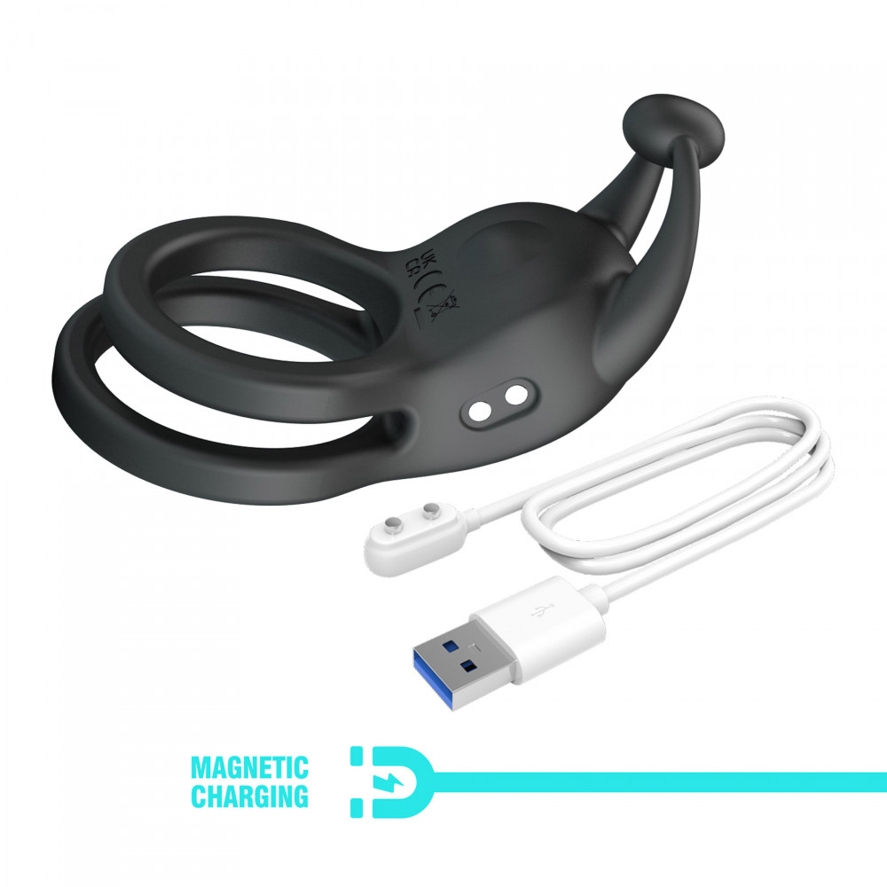  - Кільце ерекційне Pretty Love - Goodwin Vibrating Double Penis Ring, BI-210222 8