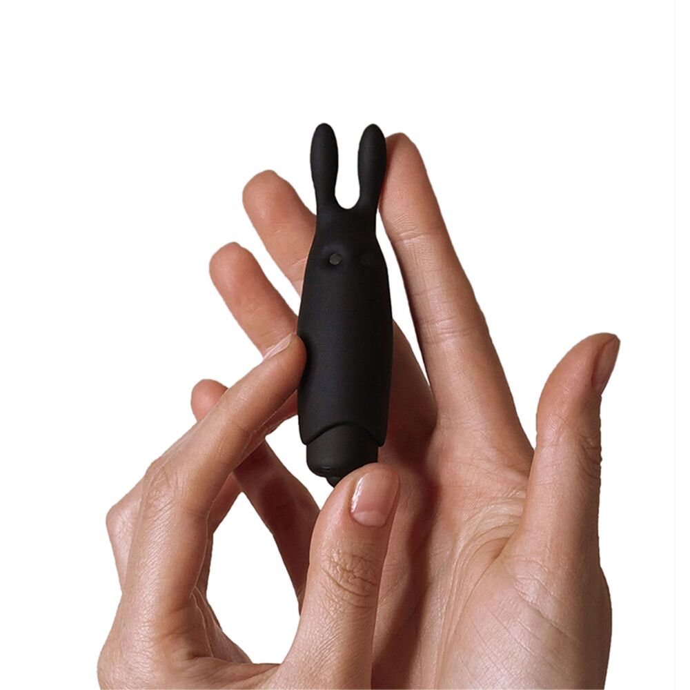 Клиторальный вибратор - Вибропуля Adrien Lastic Pocket Vibe Rabbit Black со стимулирующими ушками 2