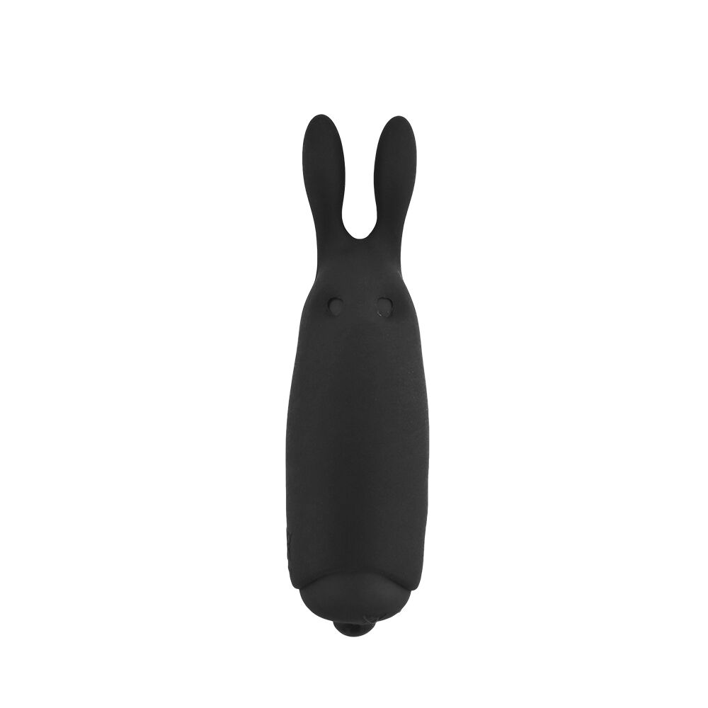 Клиторальный вибратор - Вибропуля Adrien Lastic Pocket Vibe Rabbit Black со стимулирующими ушками