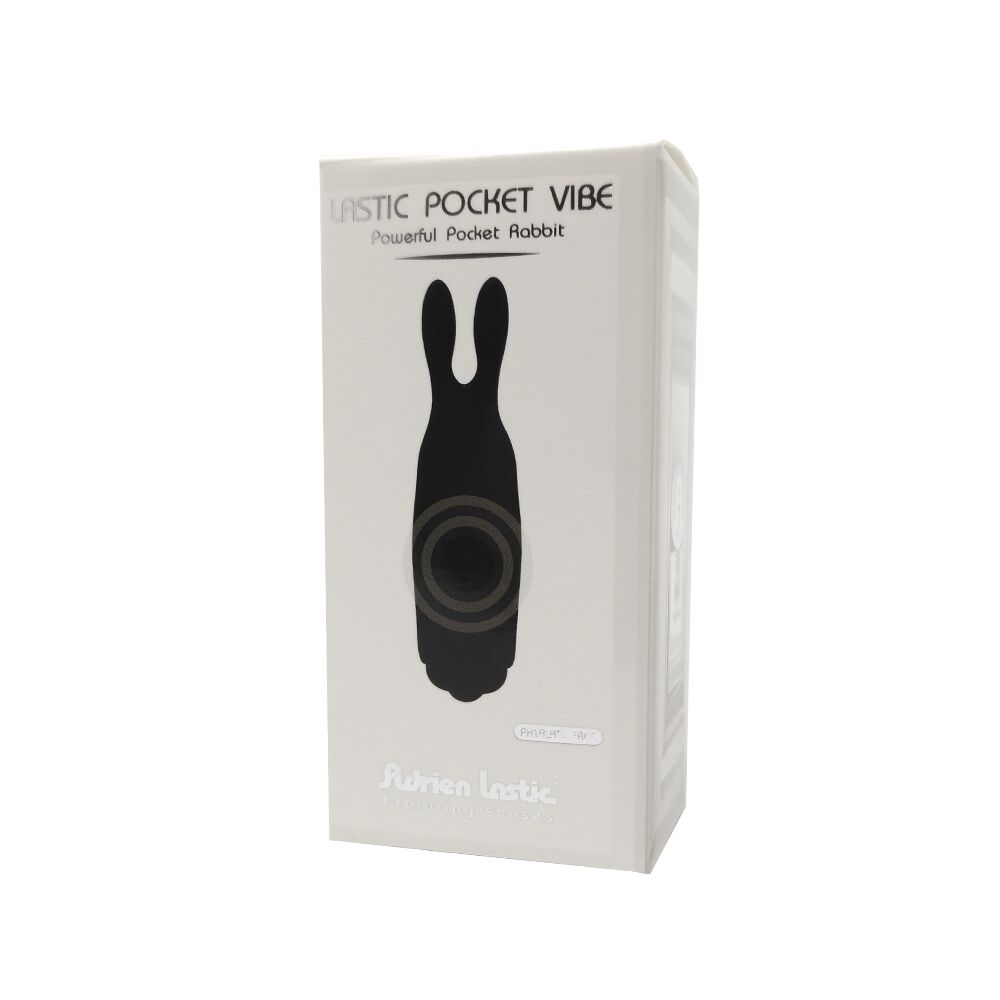 Клиторальный вибратор - Вибропуля Adrien Lastic Pocket Vibe Rabbit Black со стимулирующими ушками 1
