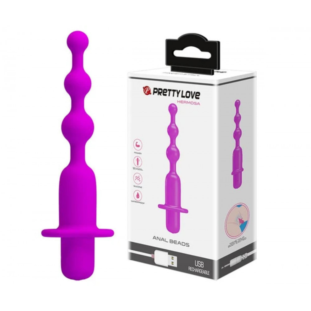 Анальні іграшки з вібрацією - Анальна вібро-ялинка Pretty Love Hermosa, фіолетова 1