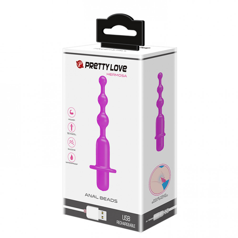Анальні іграшки з вібрацією - Анальна вібро-ялинка Pretty Love Hermosa, фіолетова 2