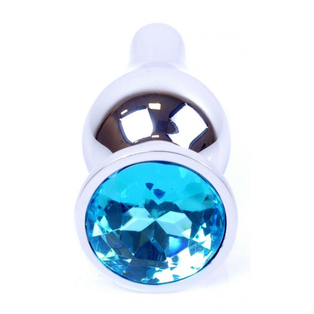 Анальные игрушки без вибрации - Анальная пробка Boss Series - Jewellery Silver BUTT PLUG Light Blue, BS6400076 1