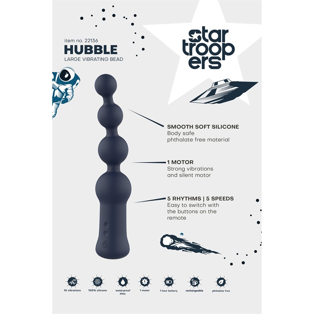 Анальные игрушки с вибрацией - Анальный вибратор Dream Toys Startroopers ёлка на 4 шарика, черный 9