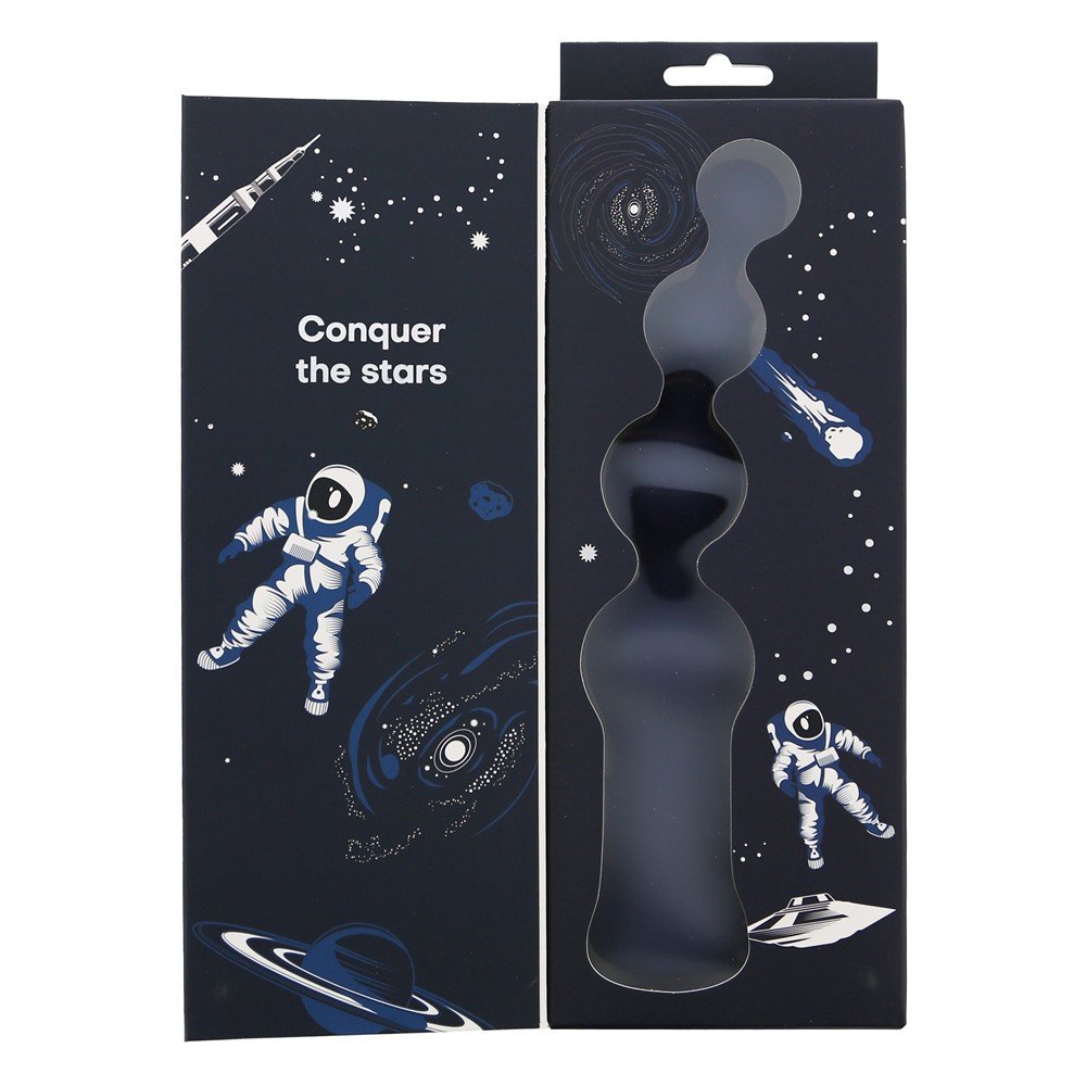 Анальные игрушки с вибрацией - Анальный вибратор Dream Toys Startroopers ёлка на 4 шарика, черный 8