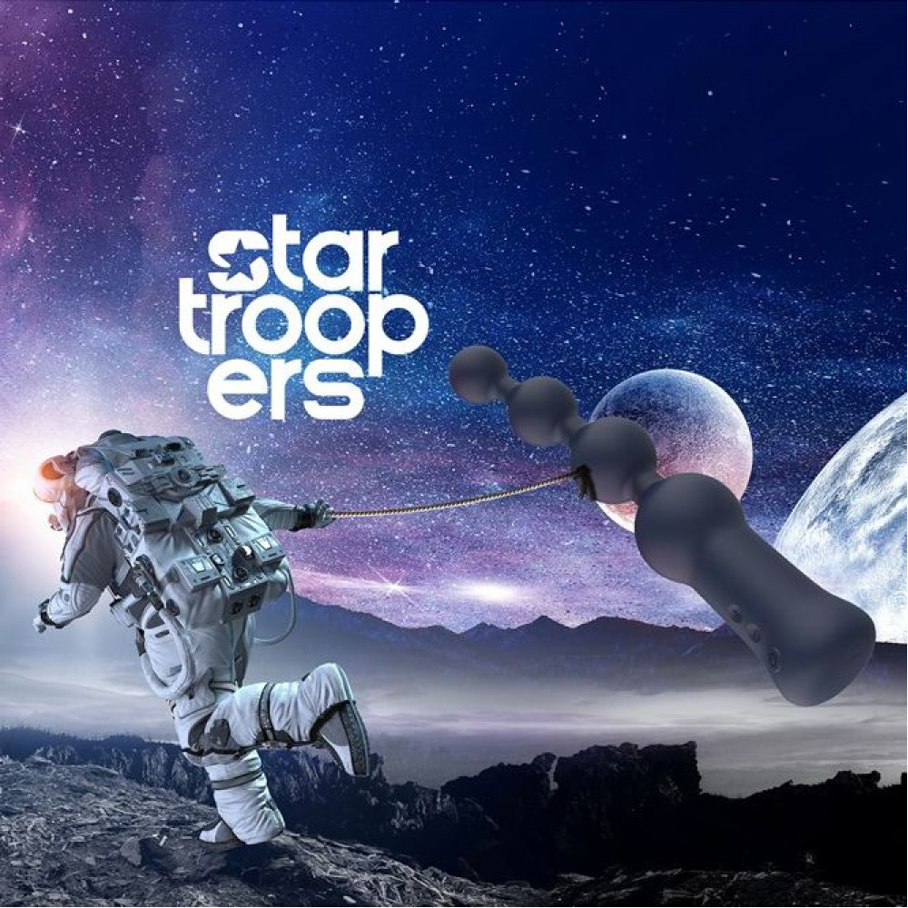 Анальные игрушки с вибрацией - Анальный вибратор Dream Toys Startroopers ёлка на 4 шарика, черный 7