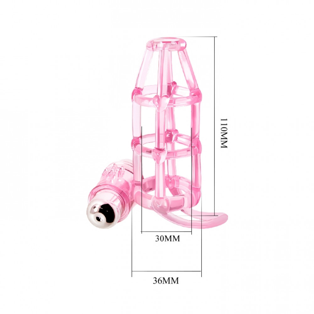 Эрекционные кольца и насадки на член - Ажурная насадка с вибрацией BAILE- SWEET CAGE, 10 vibration functions, BI-014076 4