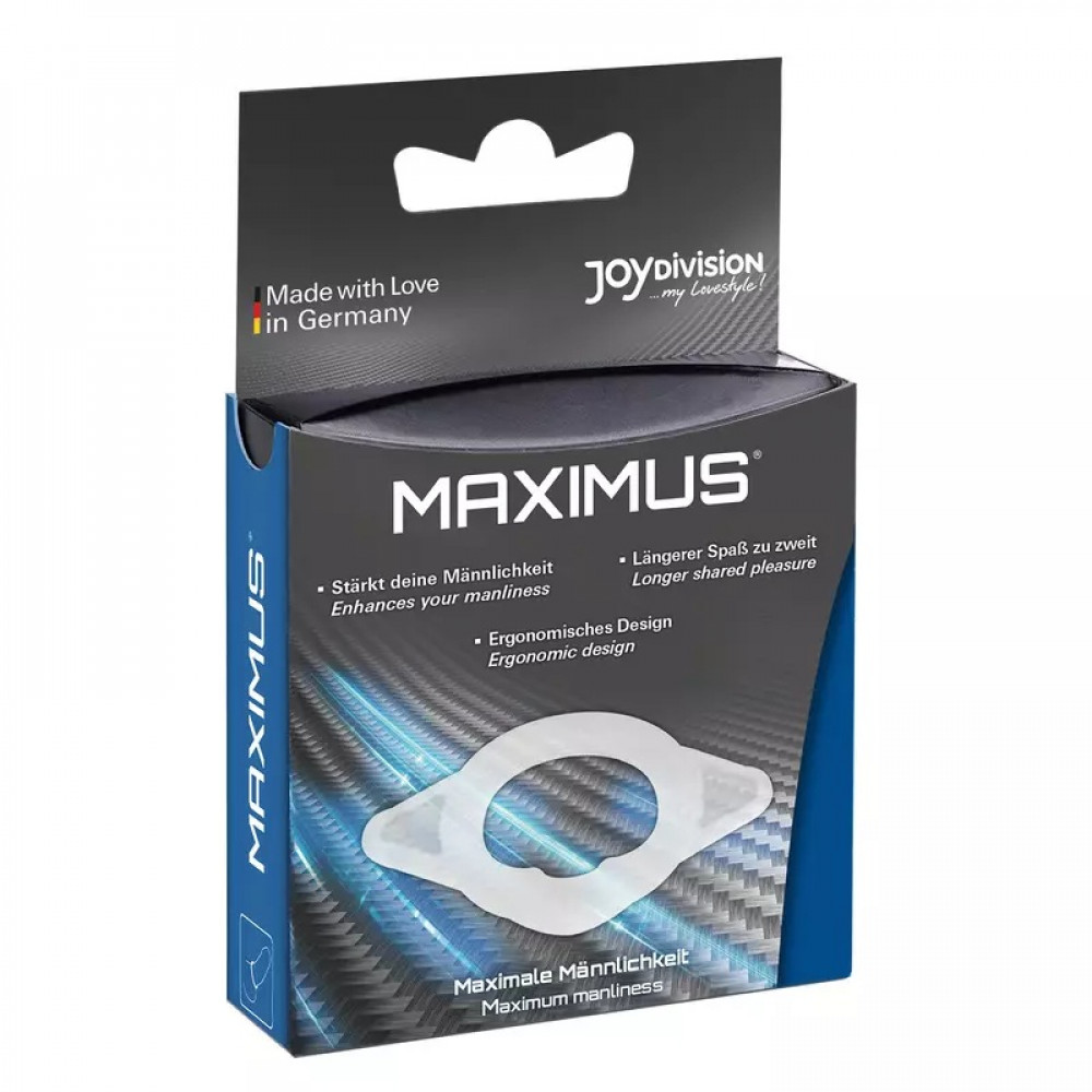 - Эрекционное кольцо Joydivision MAXIMUS S из эластичного силикона, прозрачное, 1,7 см 1