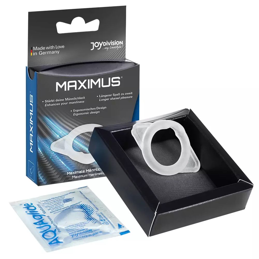- Эрекционное кольцо Joydivision MAXIMUS S из эластичного силикона, прозрачное, 1,7 см 3