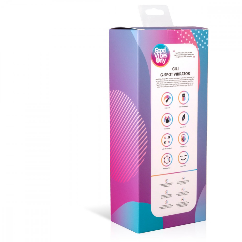 Різне - Вібратор для точки G Gili Good Vibes Only, силіконовий, фіолетовий, 22 см х 3.8 см 4