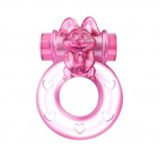 Кільце ерекційне з вібрацією Baile bunny, рожеве, 1.5 см