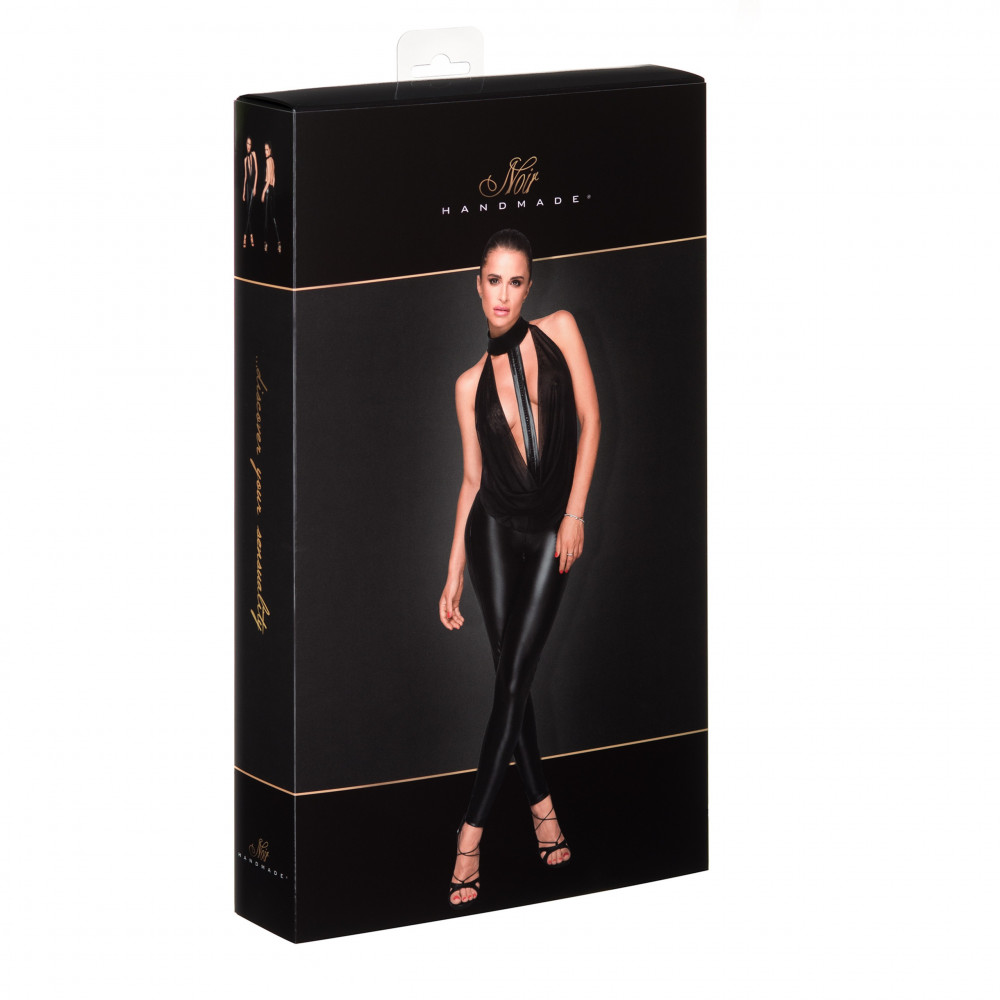 Різне - Комбінезон Noir Handmade F223 з напівпрозорим верхом та чокером, чорний, S 3
