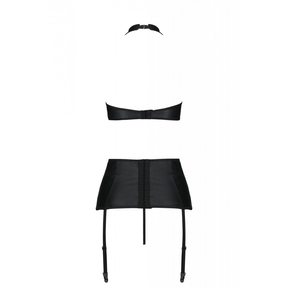 Эротическое белье - Комплект белья с поясом для чулок NANCY SET black S/M - Passion 3