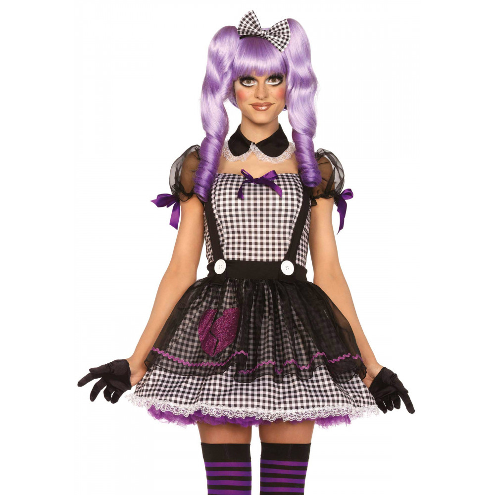 Эротическое белье - Костюм Долли Leg Avenue Costume Dead Eye Dollie Black/White