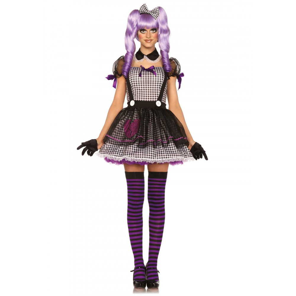 Эротическое белье - Костюм Долли Leg Avenue Costume Dead Eye Dollie Black/White 1