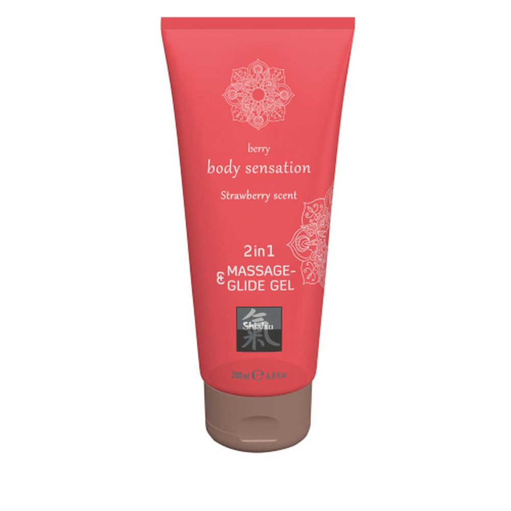 Різне - Лубрикант та масажне масло 2 в 1 HOT SHIATSU Massage-& Glide gel 2in1 Strawberry scent, 200 мл
