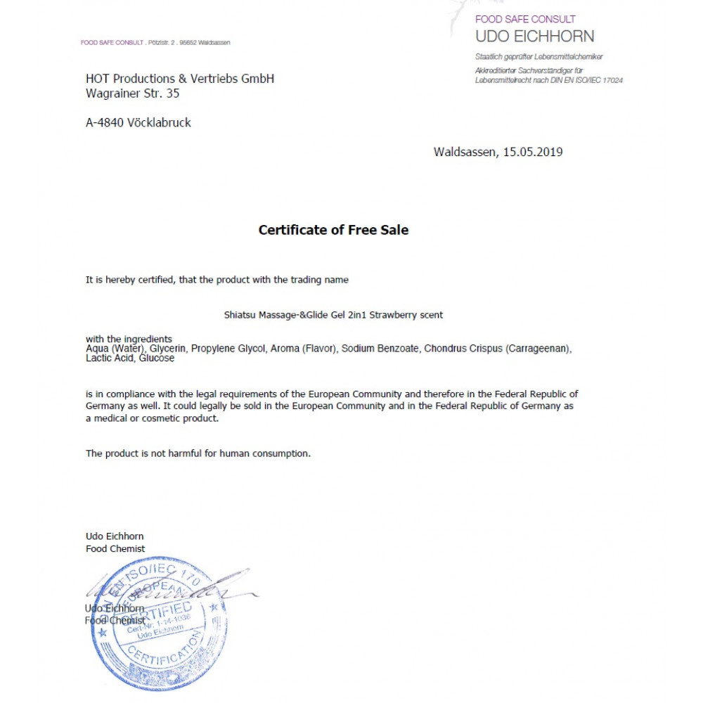 Різне - Лубрикант та масажне масло 2 в 1 HOT SHIATSU Massage-& Glide gel 2in1 Strawberry scent, 200 мл 2