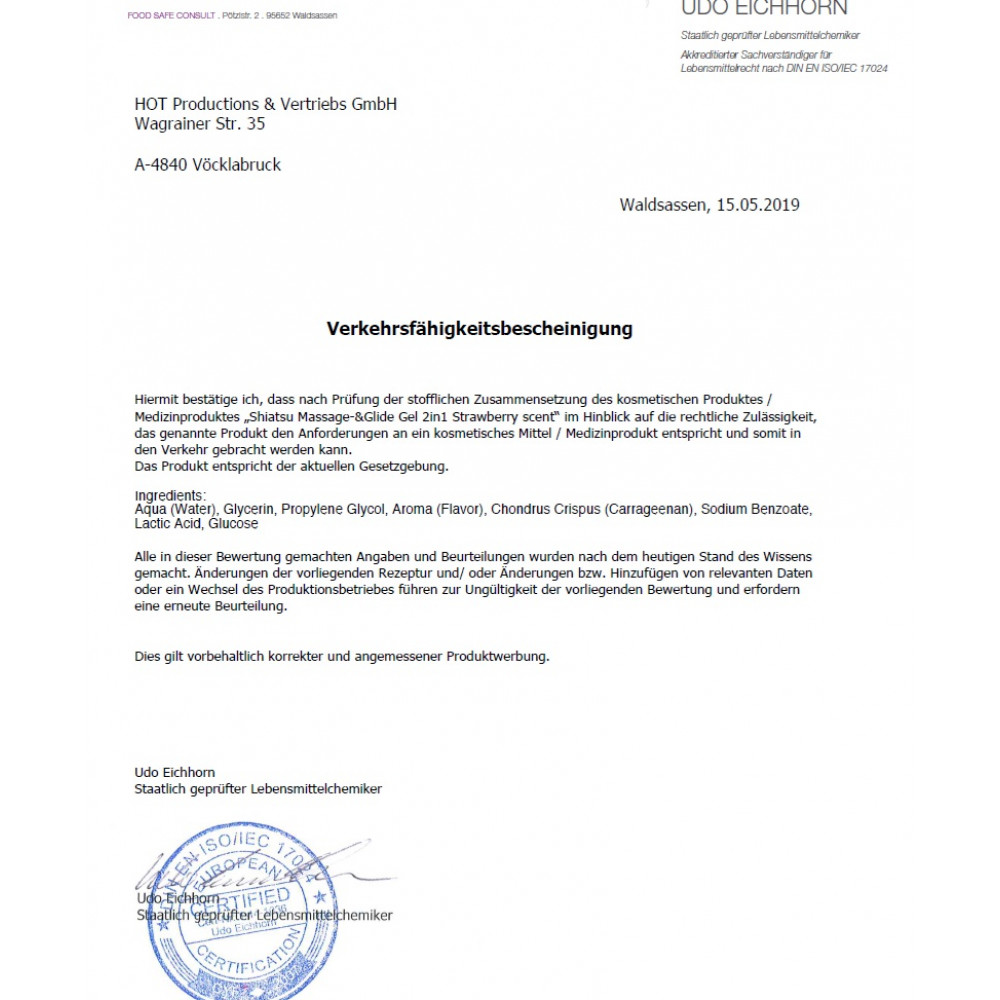 Різне - Лубрикант та масажне масло 2 в 1 HOT SHIATSU Massage-& Glide gel 2in1 Strawberry scent, 200 мл 1