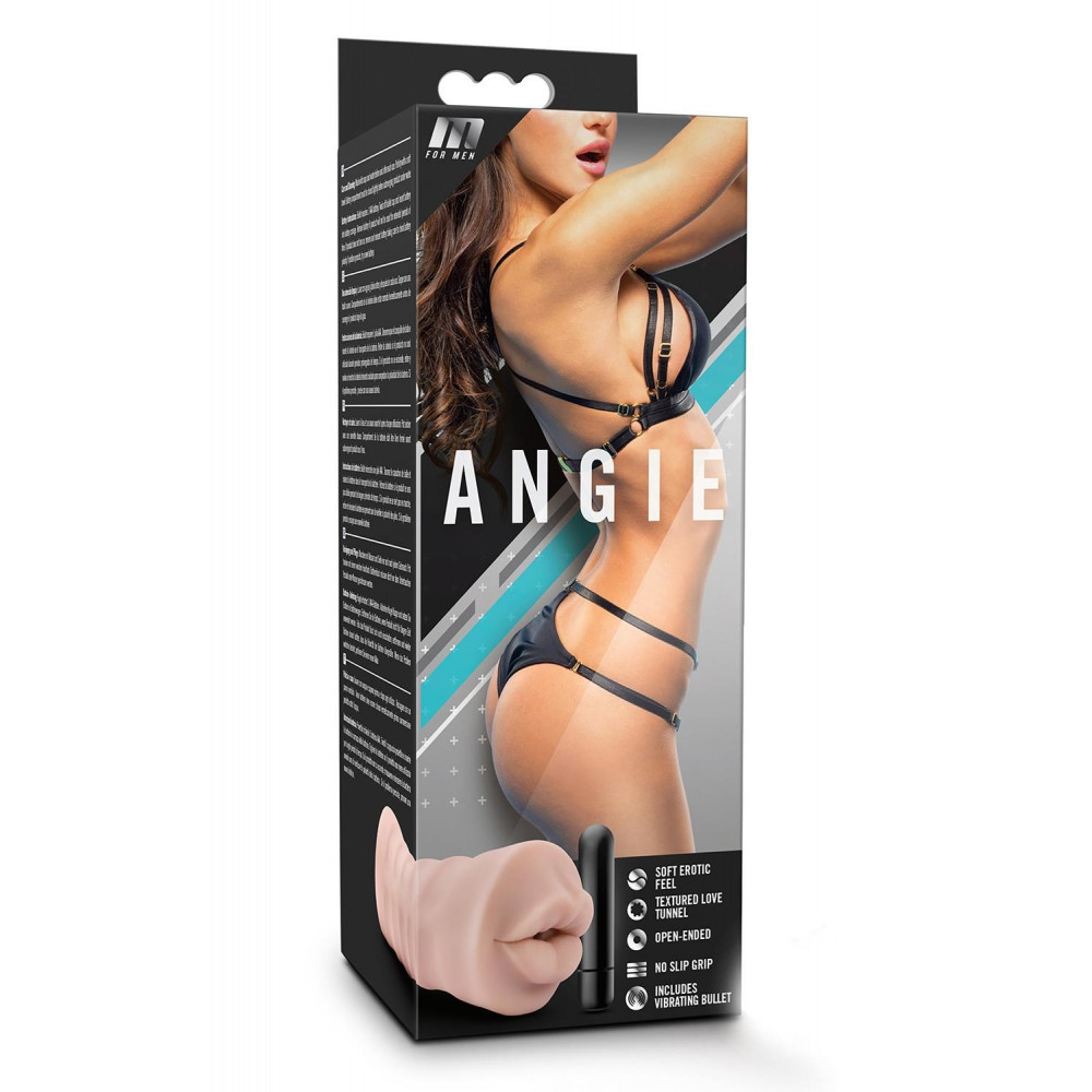 Мастурбаторы с вибрацией - Мастурбатор с вибро M FOR MEN ANGIE VANILLA 8
