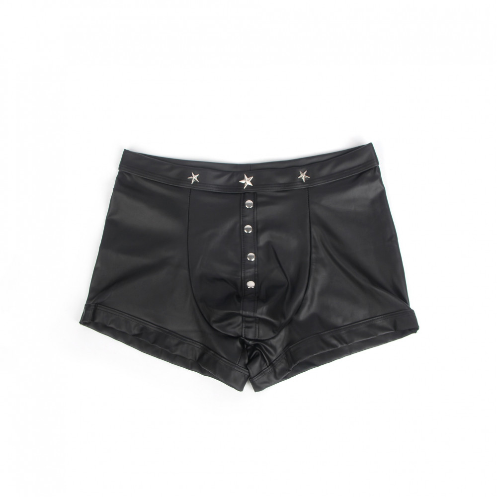 Різне - Чоловічі труси-боксери Star Night з імітацією шкіри, чорні, L 5