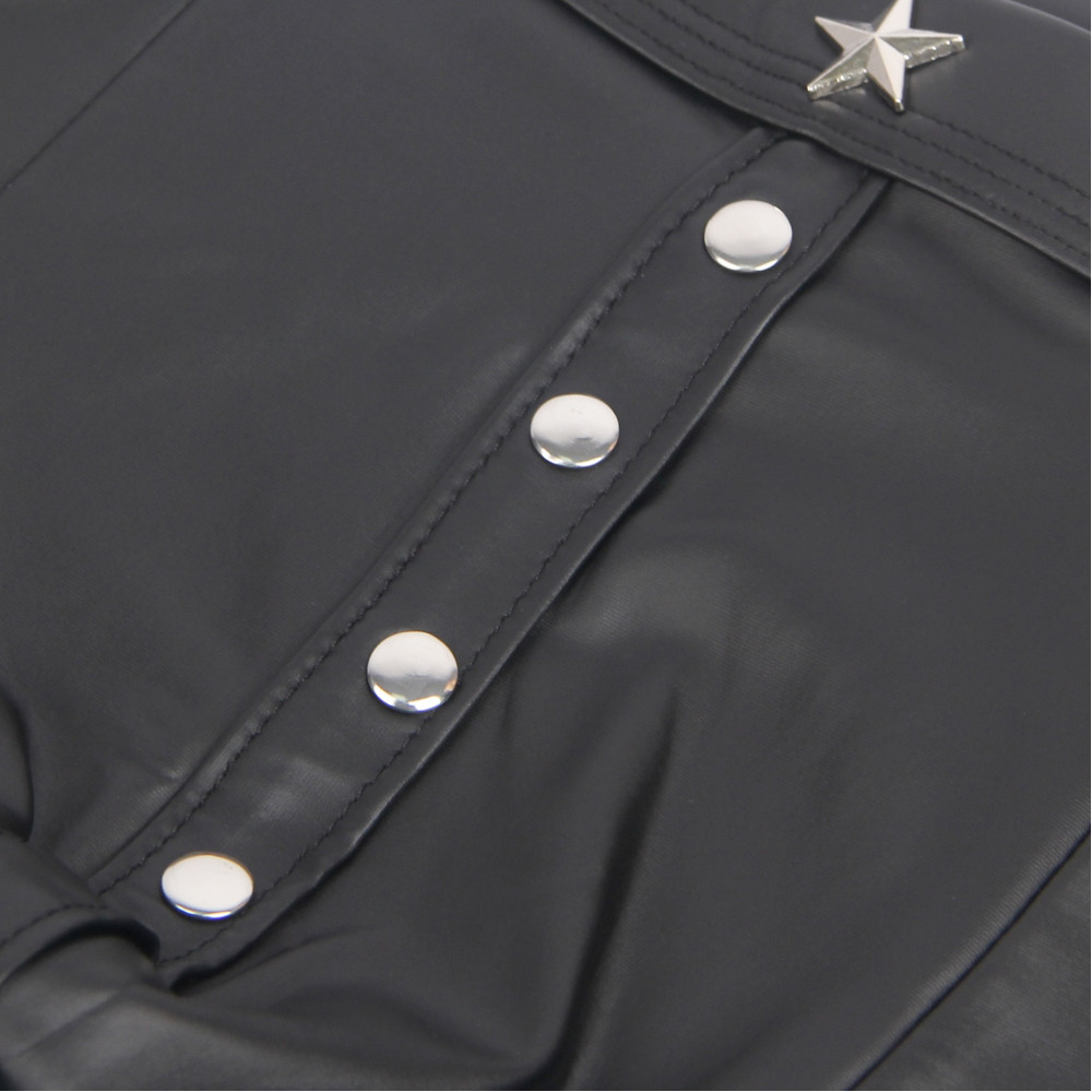 Різне - Чоловічі труси-боксери Star Night з імітацією шкіри, чорні, L 7