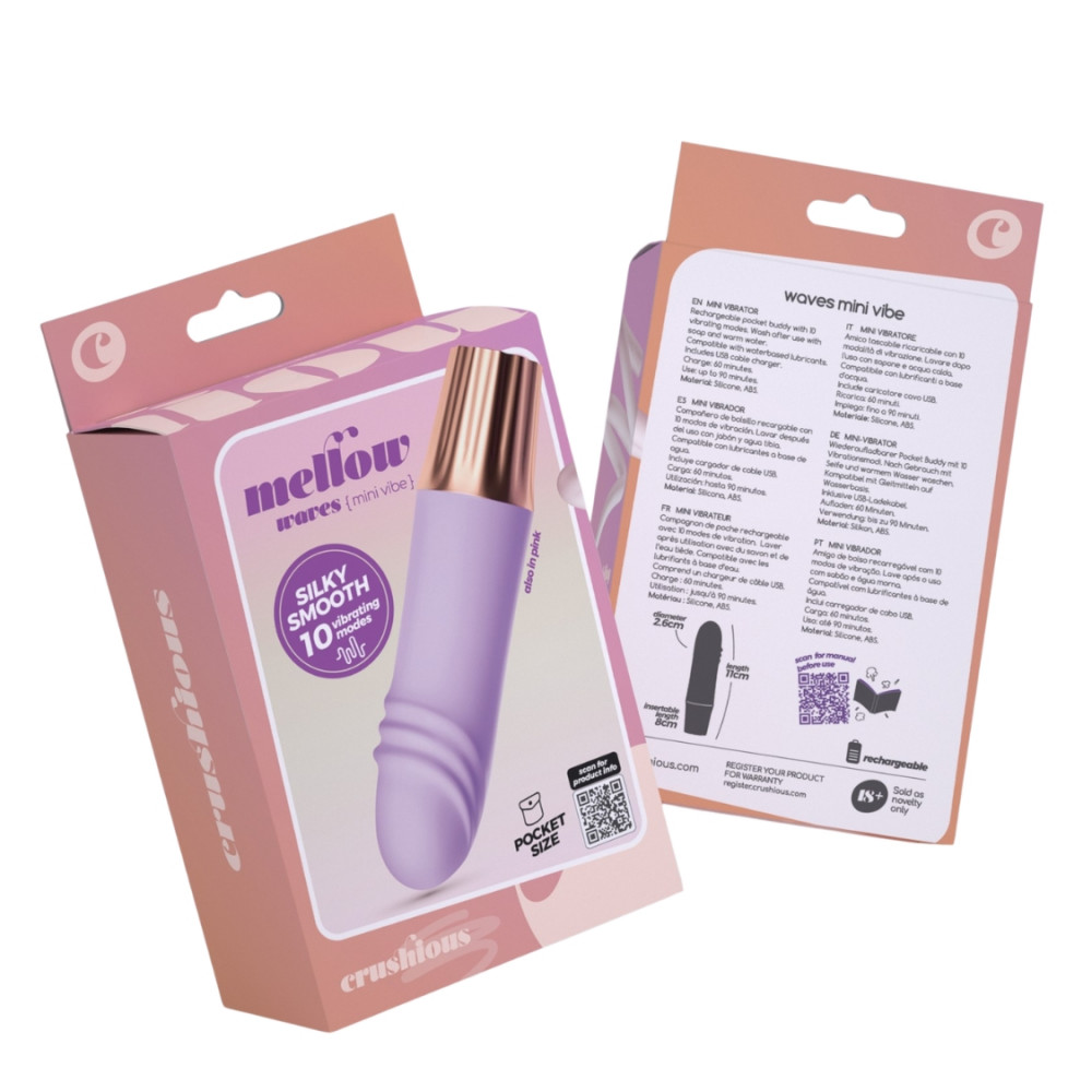 Класичний вібратор - Міні-вібратор CRUSHIOUS Mellow Waves, лавандовий, 11 х 2,6 см 1