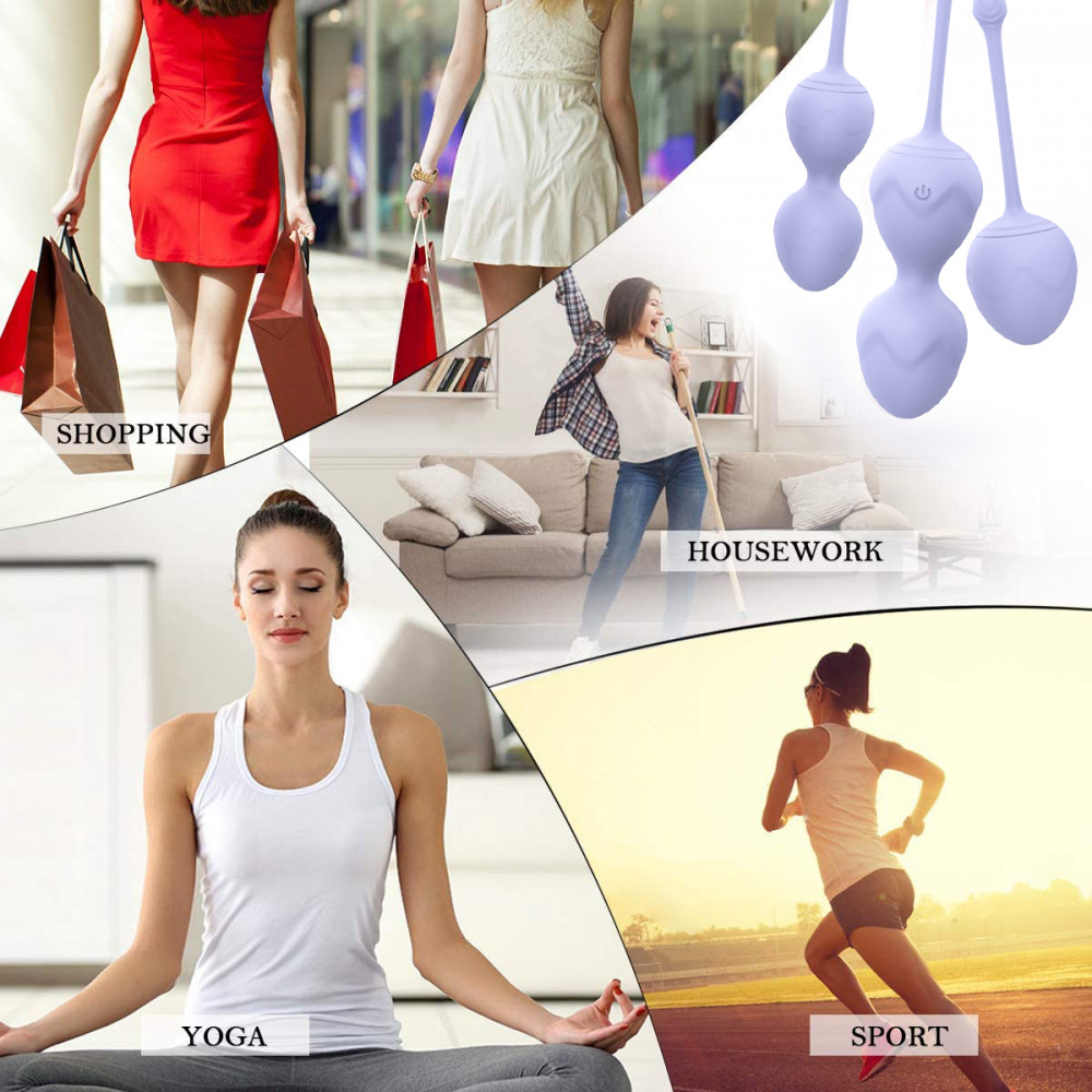 Вагинальные шарики и тренажеры - Набор вагинальных виброшариков Every Night Toys Lela, 3 шт, с дистанционным пультом, сиреневый 8