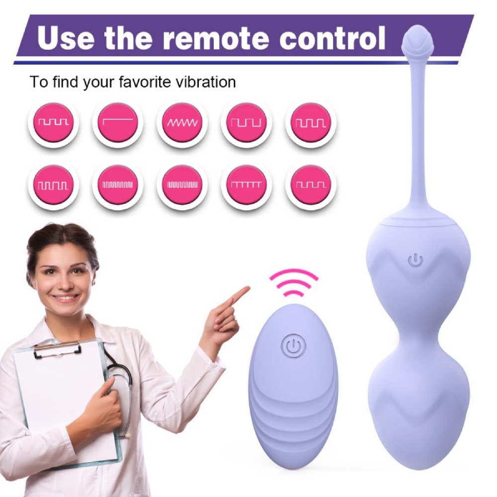 Вагинальные шарики и тренажеры - Набор вагинальных виброшариков Every Night Toys Lela, 3 шт, с дистанционным пультом, сиреневый 6