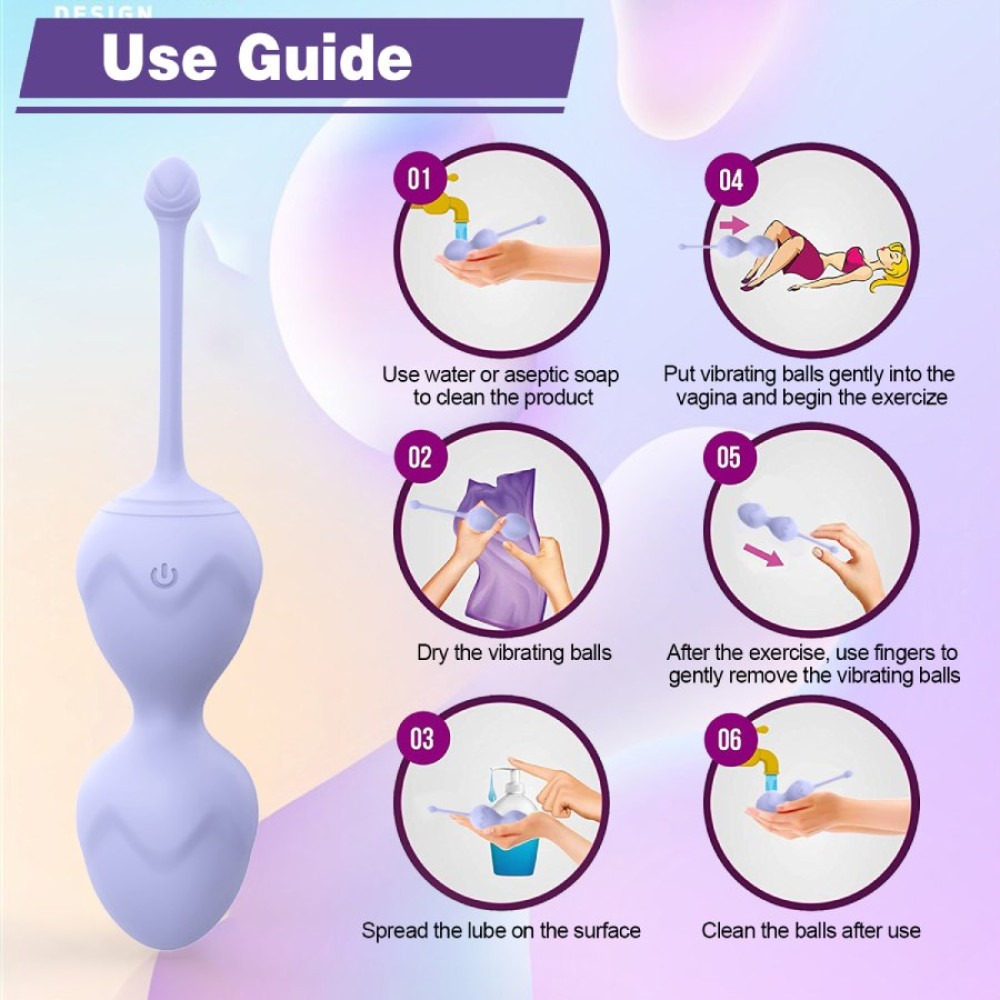 Вагинальные шарики и тренажеры - Набор вагинальных виброшариков Every Night Toys Lela, 3 шт, с дистанционным пультом, сиреневый 5