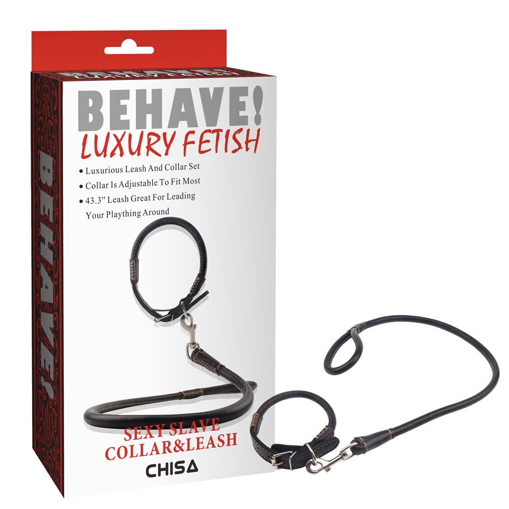 БДСМ ошейники - CH12462 Ошейник и поводок Sexy Slave Collar&Leash Behave Luxury Fetish Chisa
