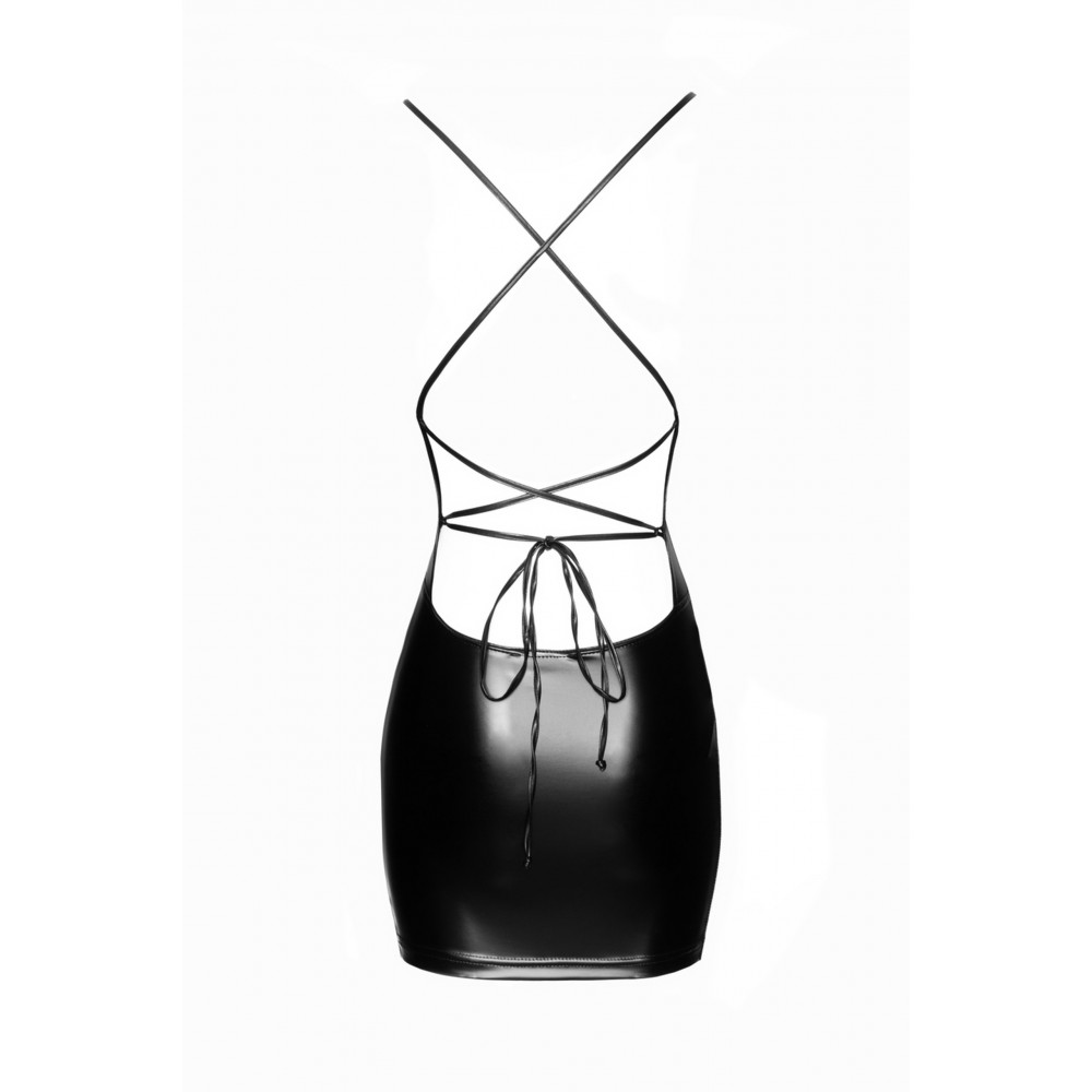 - Сукня з відкритою спиною та глибоким декольте вінілове Noir Handmade F252 чорна, L 4