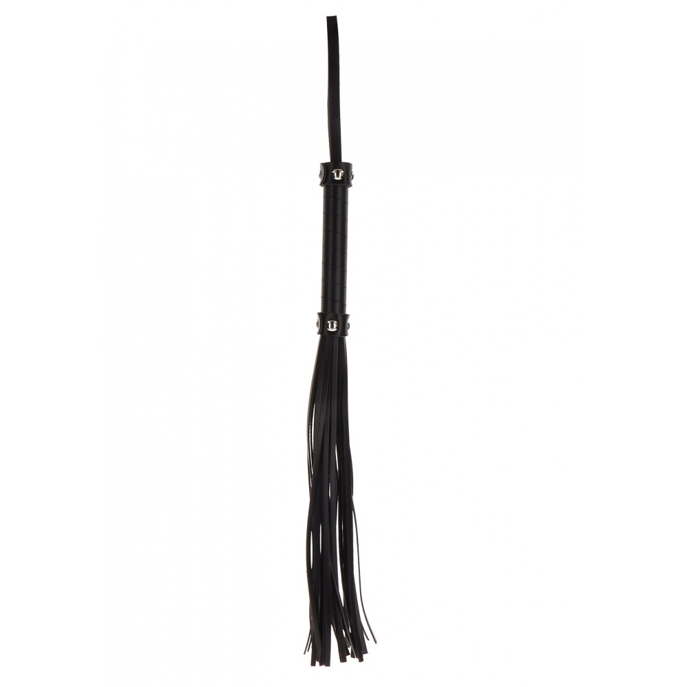 БДСМ игрушки - Плеть-флоггер Taboom Large Whip черная, 45 см 2