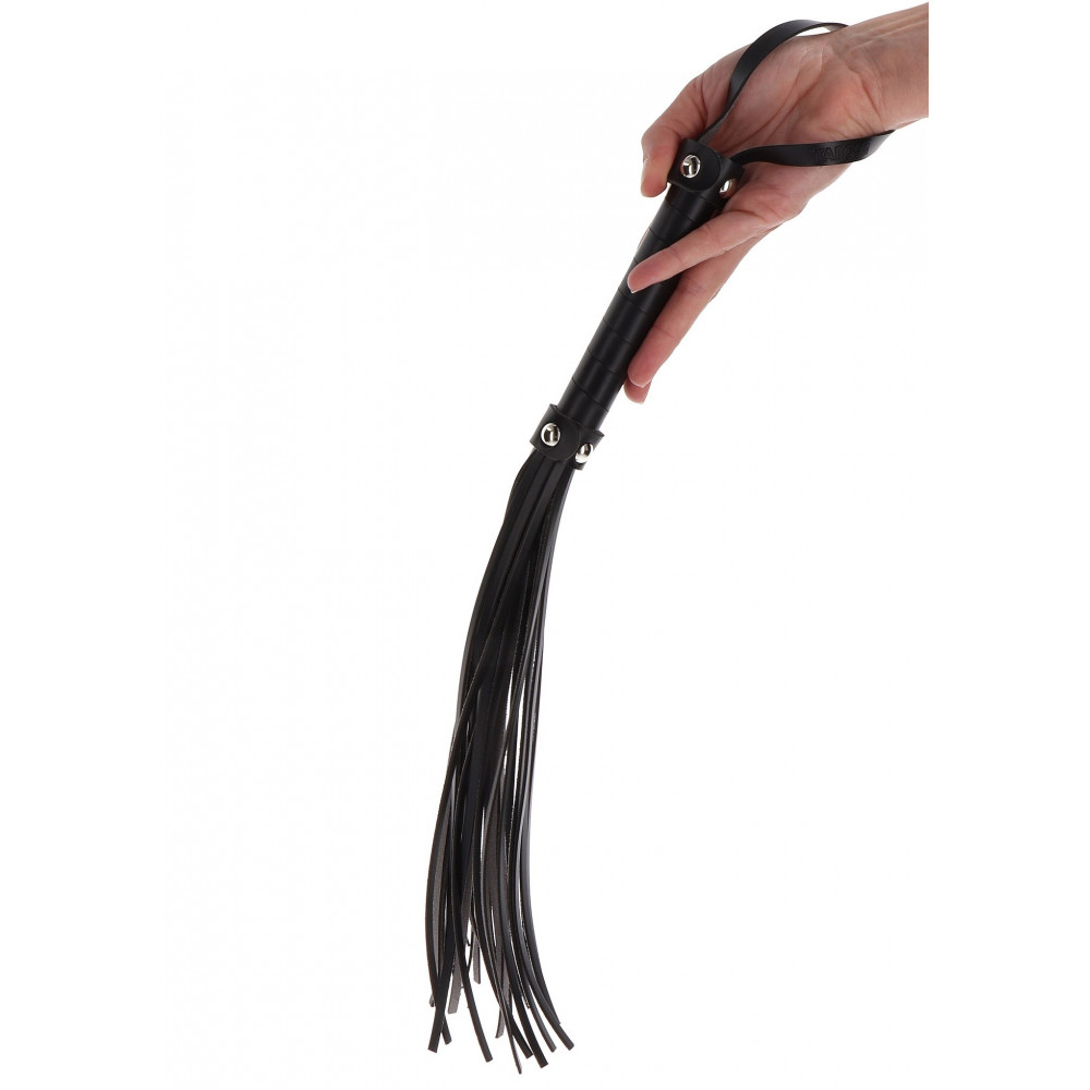 БДСМ игрушки - Плеть-флоггер Taboom Large Whip черная, 45 см 1