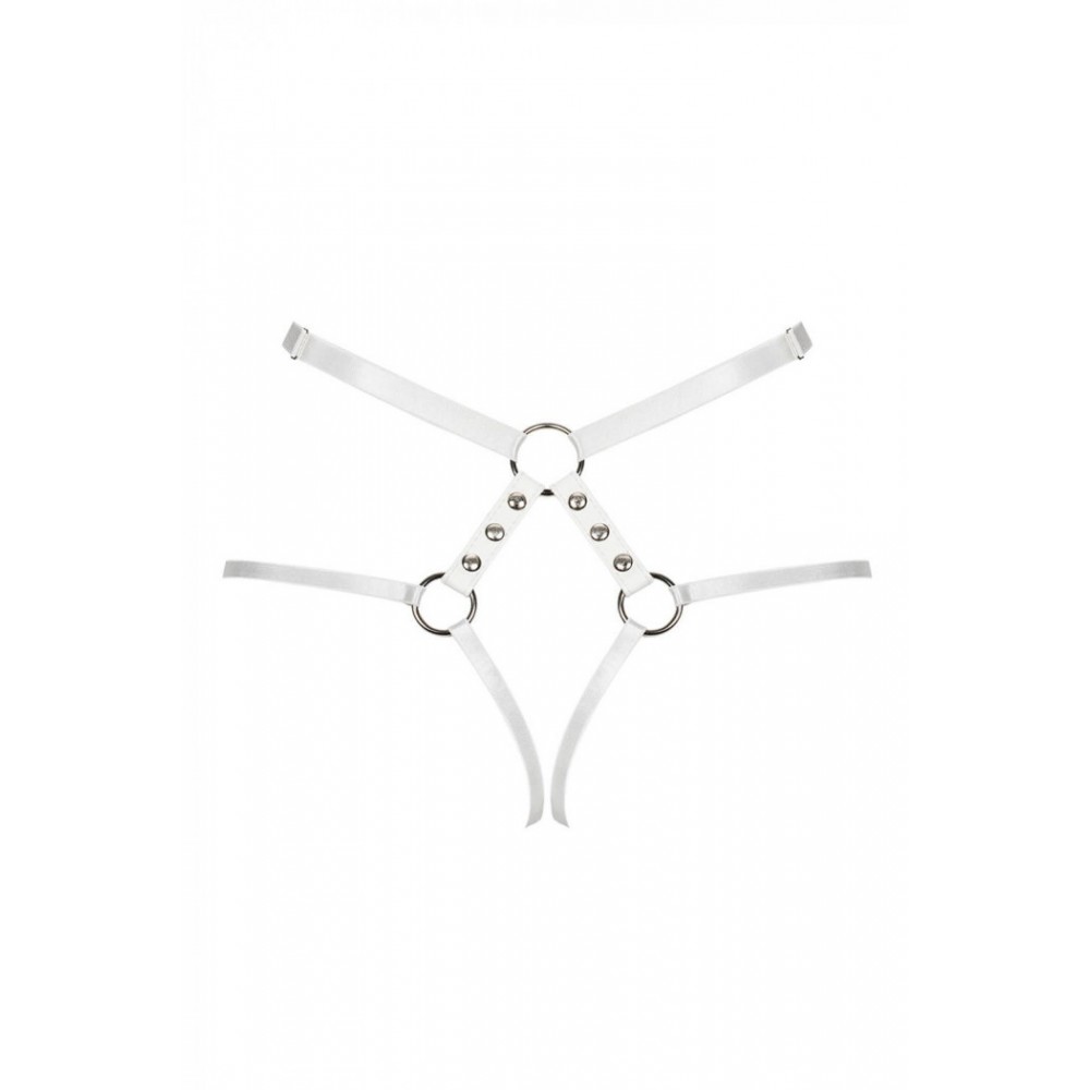Разное - Трусики-пояс портупея Obsessive A758 S\M\L Белый 4